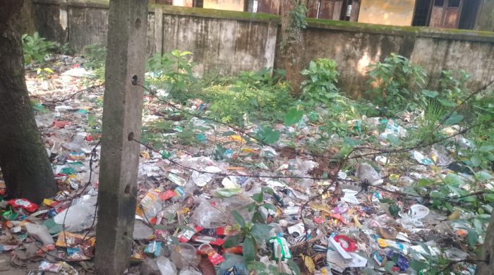 পাইকগাছার কপিলমুনি সহচরী বিদ্যামন্দির একাডেমিক ভবনঘেঁষে ময়লার ভাগাড় ; ছয় মাস ধরে বন্ধ শ্রেণিকক্ষে পাঠদান